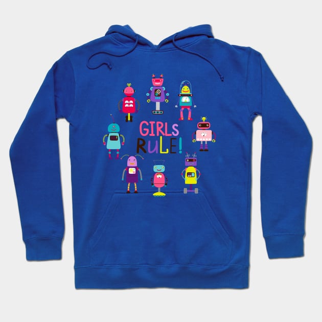 Robotic Girls Rule Hoodie by Mako Design 